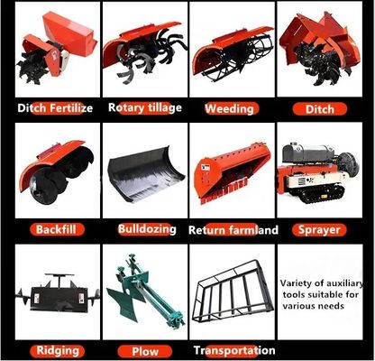 Impulsión Mini Tiller Machine For Planter del engranaje del tractor de granja de la correa eslabonada 15KM/H